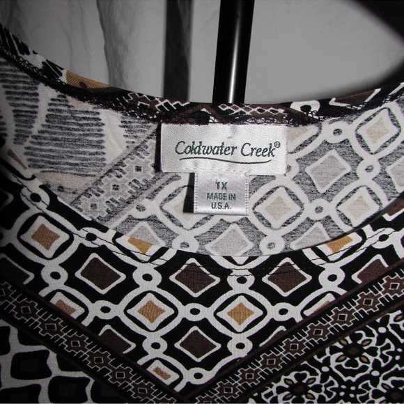 Coldwater Creek Black and White Patterned Blouse - Picture 2 of 3